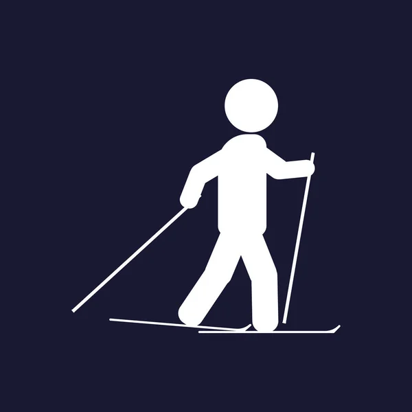 Вектор спортивний значок. значок лижника на білому тлі. Білий вектор — стоковий вектор