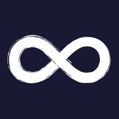  Sonsuzluk işareti vektör görüntüsü. Vektör beyaz simgesi kara günü