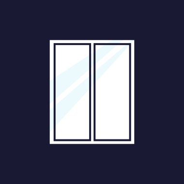 İzole vektör simge pencere düz stil. Dar beyaz vektör simgesine