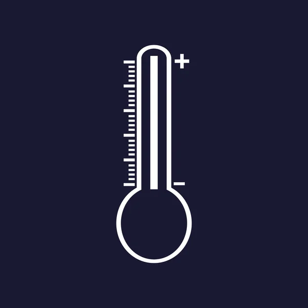 Термометр векторне зображення. Векторна біла іконка на темно-синьому фоні — стоковий вектор