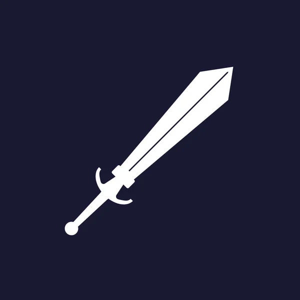 Obraz wektor miecz. Wektor ikona na ciemnym niebieskim tle. — Wektor stockowy