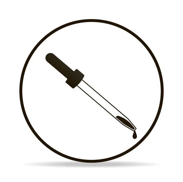 Vektorbild-Pipette. Vektor schwarzes Pipettensymbol auf weißem Backgr — Stockvektor