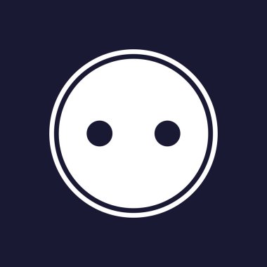 Vektör görüntü bir düğmeye. Koyu mavi zemin üzerine beyaz vektör simgesi.