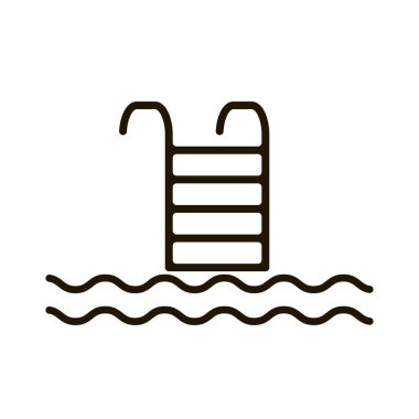 Vektör görüntü havuza merdiven. Yüzme Havuzu işareti.