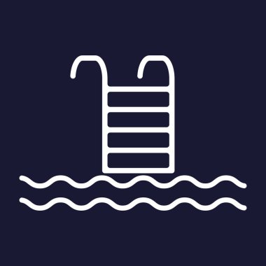 Vektör görüntü havuza merdiven. Yüzme Havuzu işareti. Vektör 