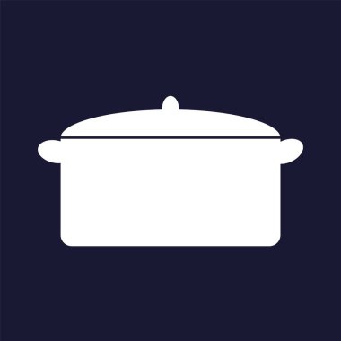 Vektör görüntü pot yemek pişirmek için. Karanlık b beyaz vektör simgesine