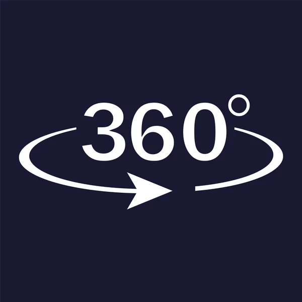 Vektör görüntü 360 derece oturum açın. Karanlık blu vektör beyaz simgesini