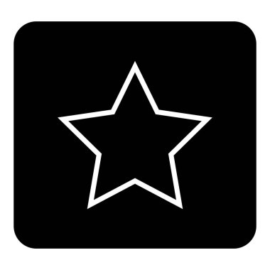 Vektör simge beş köşeli bir yıldız. Beyaz vektör çizim blac üzerinde