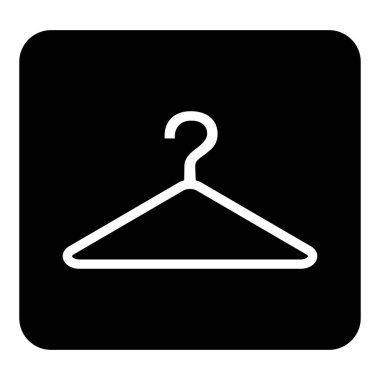 Hangers.Vector simgesi. Beyaz vektör çizim üzerinde siyah backgrou