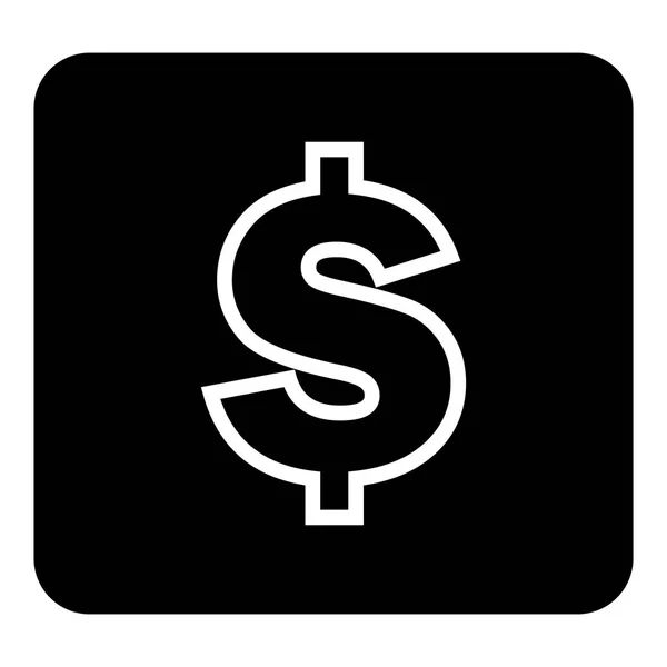 Ilustração do ícone do dólar vetorial. Vector ilustração branca em bl —  Vetores de Stock