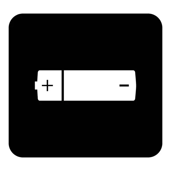 Vector batterijpictogram. Witte vectorillustratie op zwarte backgro — Stockvector