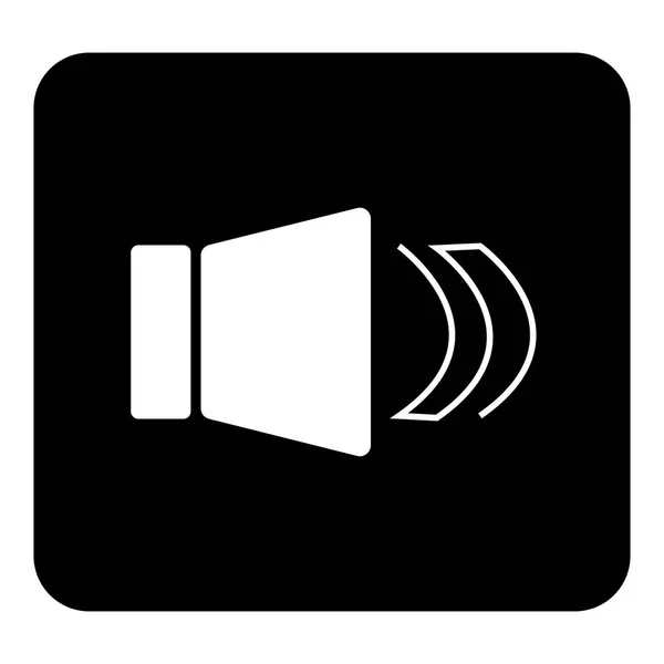 Icono de vector de notificación de sonido. Ilustración en blanco vectorial en bl — Vector de stock