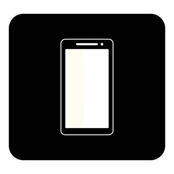 Векторна іконка мобільного телефону. Векторна біла ілюстрація на чорній спині — стоковий вектор