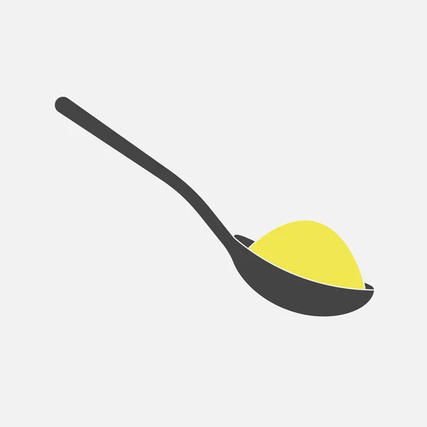 Icona vettoriale di un cucchiaio con zucchero o sale — Vettoriale Stock
