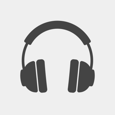 Vektör kulaklık simgesi. Beyaz arka plan resmine kulaklık