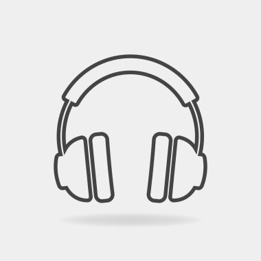 Vektör kulaklık simgesi. Beyaz arka plan resmine kulaklık