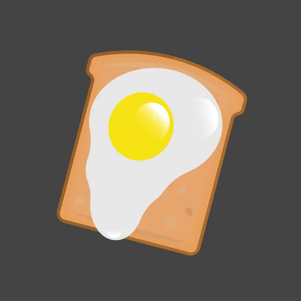 Immagine vettoriale di pane e uova. Su un pezzo di pane è uovo fritto — Vettoriale Stock