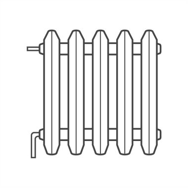 Radyatör, Oda Isıtma için pil vektör simgesi. Vektör illust