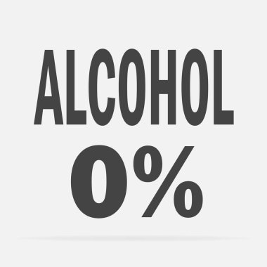 %0 alkol. Alkol beyaz-gri-siyah renk vektör Icon set.