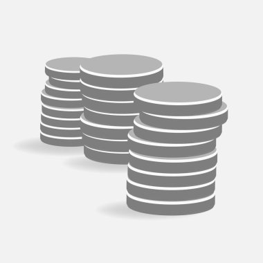 Sikke vektör illustrationon yığını. Vektör çizim, Eps10. 