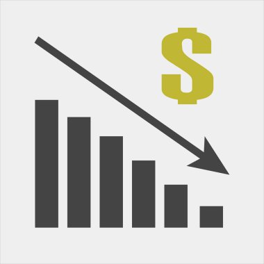 Vektör resim diyagram gerileme, durgunluk. Simge mali pansiyon