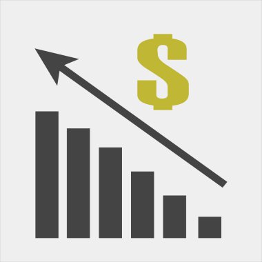 Finansal büyüme grafik vektör görüntü. ICO yükselterek Finans