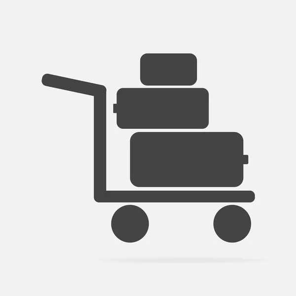 Vector pictogram toont de aanwezigheid van dragers. Trolley met dingen, — Stockvector