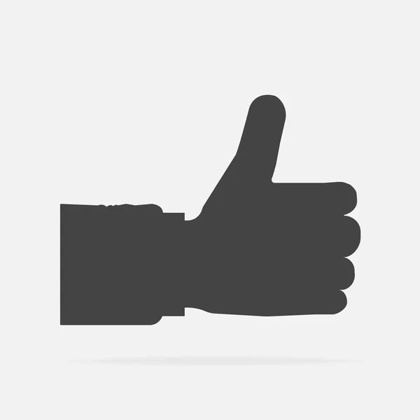 Hand Thumb Up icon flat. Vector  illustration thumb up. — Stock Vector