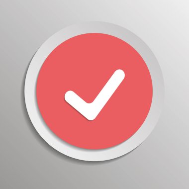Vektör simge onay. Vektör çizim gölge ile bir etiket 