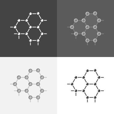Vektör görüntü bir molekülün ayarlayın. Simge ch moleküler araştırma