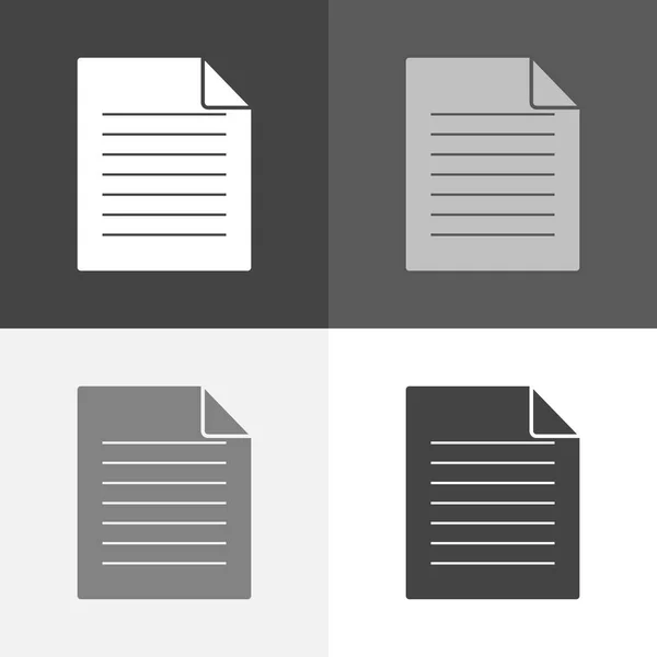 Vektorbildsatz eines Dokuments. Papiersymbol. Vektordokument — Stockvektor