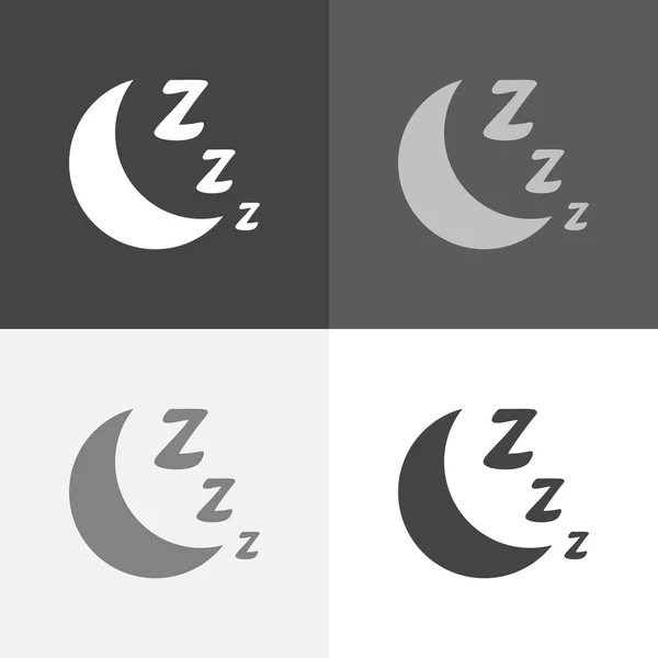 Vetor definir noite imagem, lua e sono. Ícone de noite vetorial no wh —  Vetores de Stock