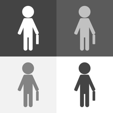 Bir iş adamı bir çanta veya öğrenci ile vektör görüntü kümesi 