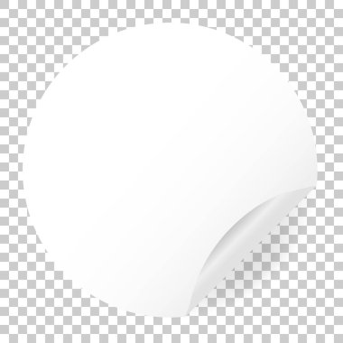 Boş boş beyaz yuvarlak etiket. Döndü edg ile vektör görüntü