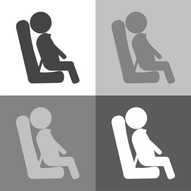 Bir yolcu otobüs ile seyahat araba. Emniyet kemeri ve ile tutturulmuş