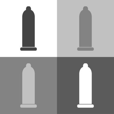 Prezervatif vektör simge, sembol gölge tasarımı ile korumak. Vektör ŞA