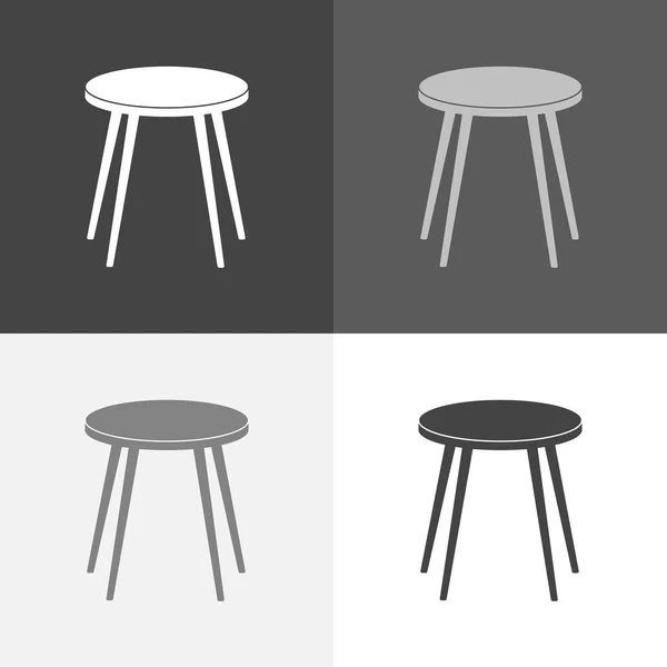 Vector set image icon stool. Chair icon. Vector white icon on wh — Stock Vector