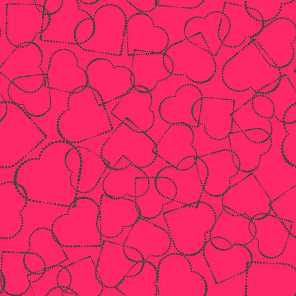 Día de San Valentín ilustración patrón rosa. Inconsútil wallpaer escuchar — Archivo Imágenes Vectoriales