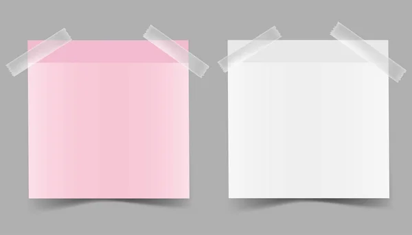 Icône vectorielle autocollant blanc multicolore pour notes, collé avec annonce — Image vectorielle