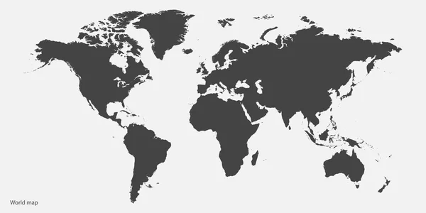 ベクトル図の世界地図。灰色の背景上の世界地図 — ストックベクタ