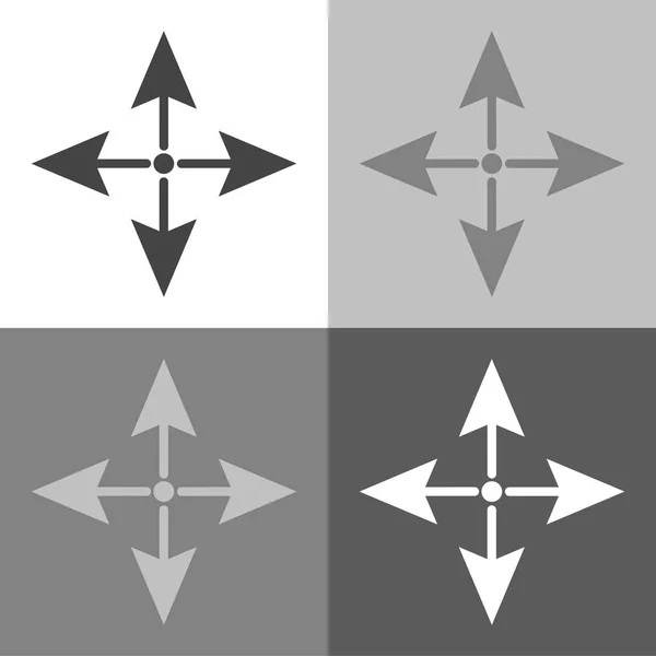 앞으로, 뒤로, 오른쪽 및 왼쪽을 가리키는 화살표. 벡터 설정 ic — 스톡 벡터
