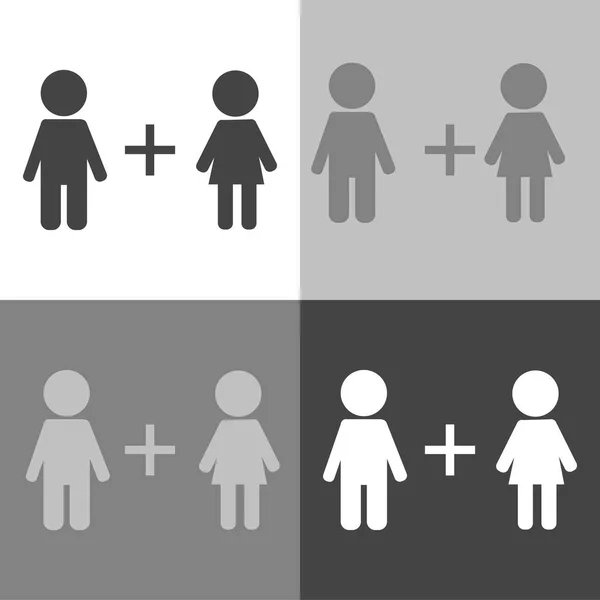 Vector icon set van vriendschap, mannelijke en vrouwelijke aansluitingen. Een sy — Stockvector