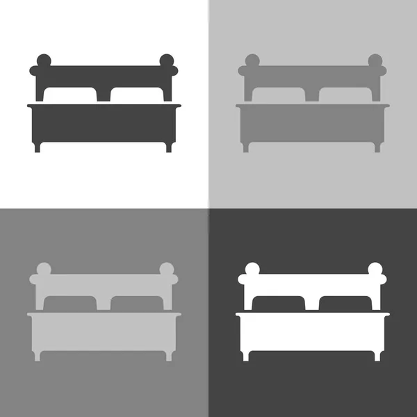 Vector image of the bed. Flat Bed Icon. Vector white icon set on — Stock Vector