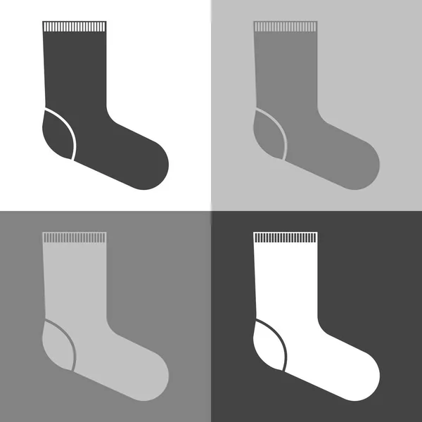 Vektor kötött zokni ikonra. Vektor ikon készlet, fehér-szürke-fekete c — Stock Vector