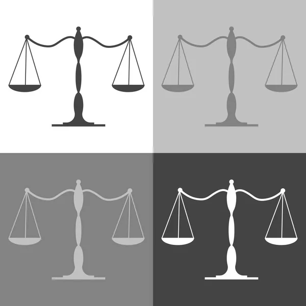 Balance icône échelle. Échelles vectorielles réglées sur la couleur blanc-gris-noir — Image vectorielle