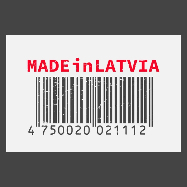 Вектор реалістичні штрих-код зроблено в Латвії на темному тлі. — стоковий вектор