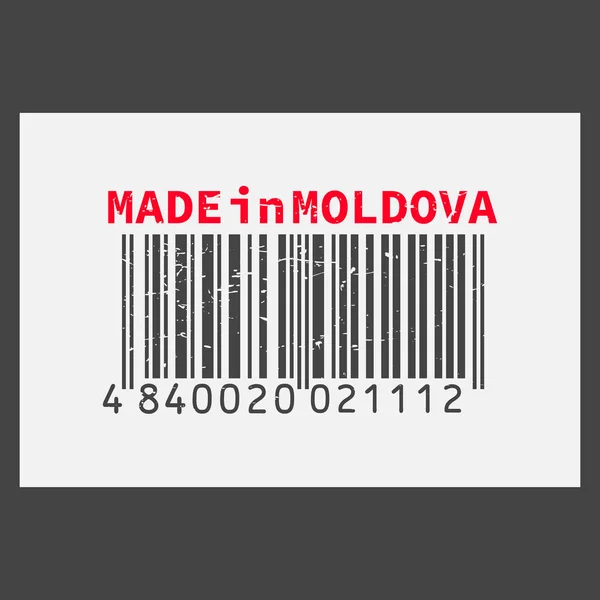 Vektor realistischer Barcode aus Moldawien auf dunklem Hintergrund. — Stockvektor
