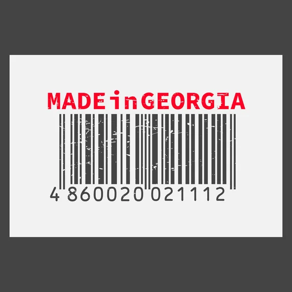 Вектор реалістичні штрих-код зроблено в Грузії на темному тлі. — стоковий вектор
