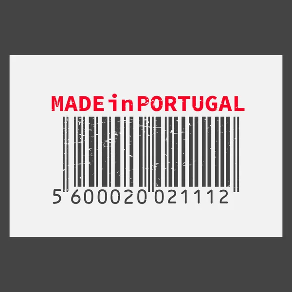 Vector realistische barcode Made in Portugal op donkere achtergrond. — Stockvector