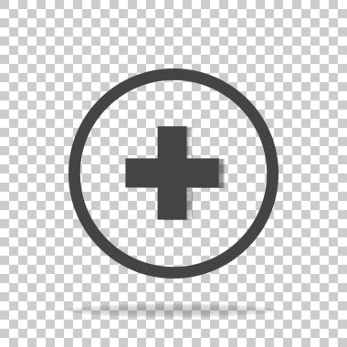 Vektör simge hastane tıp şeffaf bir arka plan üzerinde. MEDİ